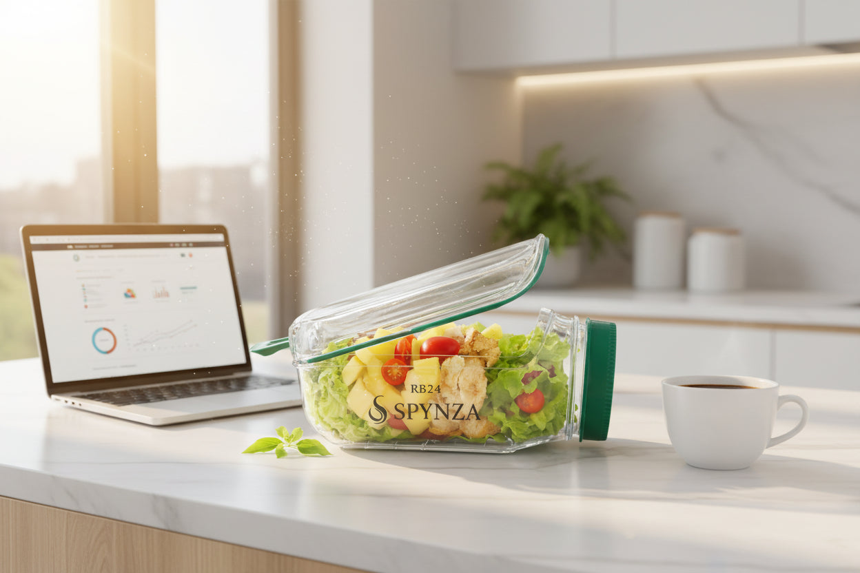 Salad pod with side opening - Green
