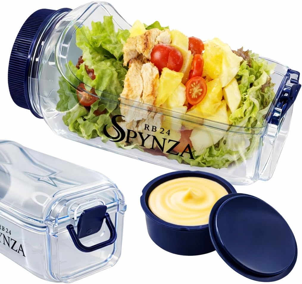 Salad Pod Side Opening Salad pod (includes dressing cup) - Denim Blue