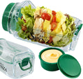 salad pod with side opening & a dressing cup (Forest Green)