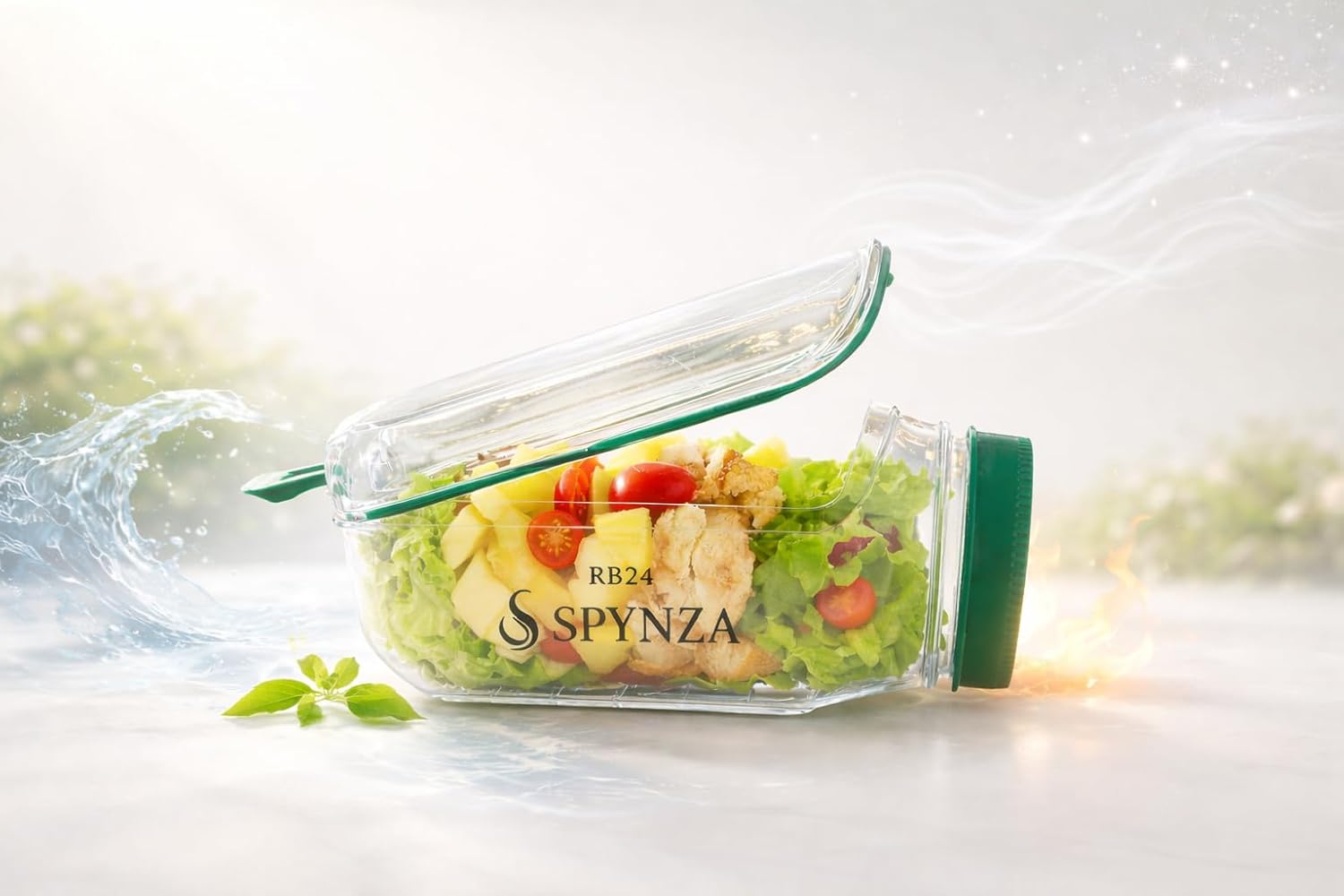 Salad pod with side opening - Green