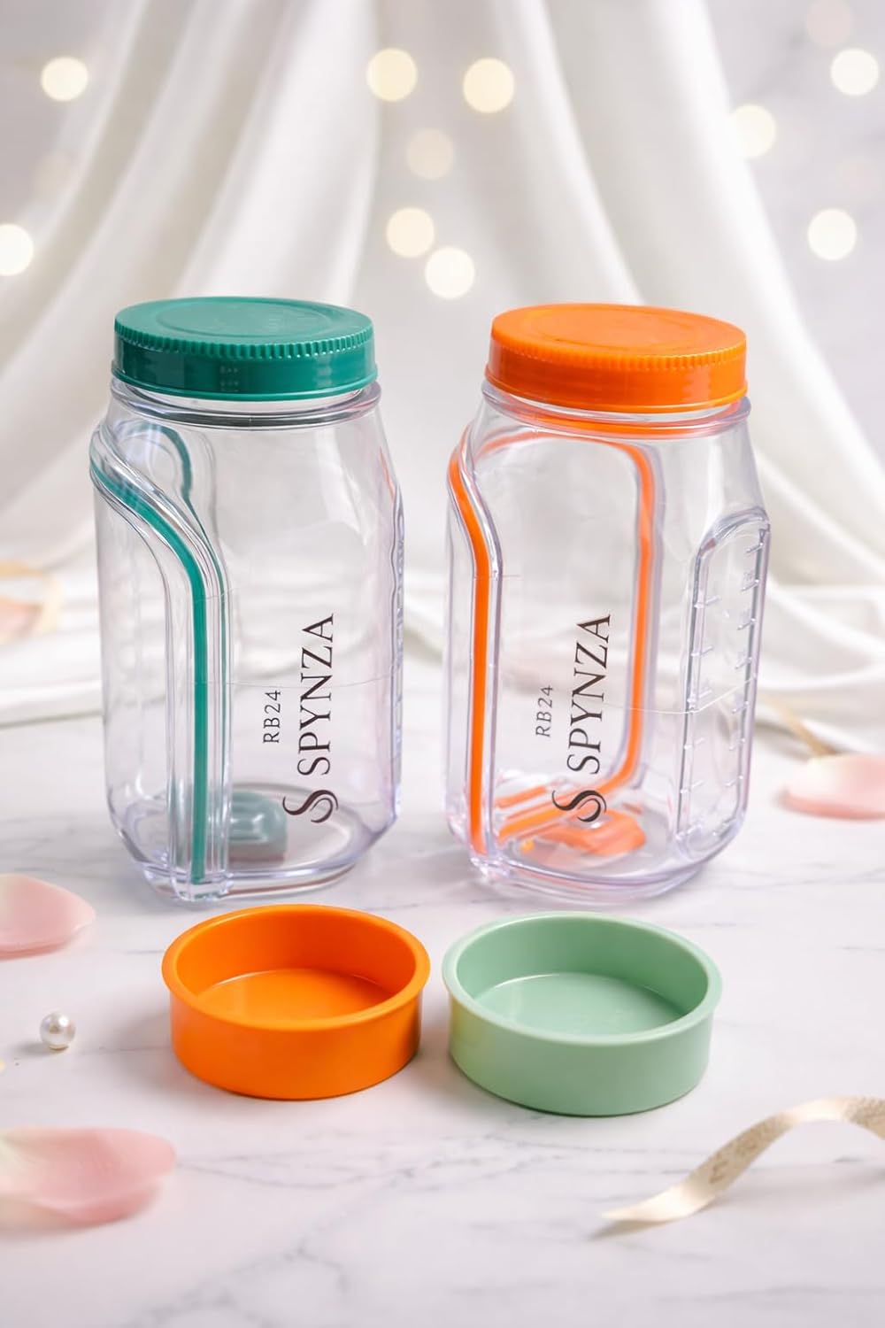 Salad pod with side opening Combo Value Pack - set of 2 (Orange + Green)