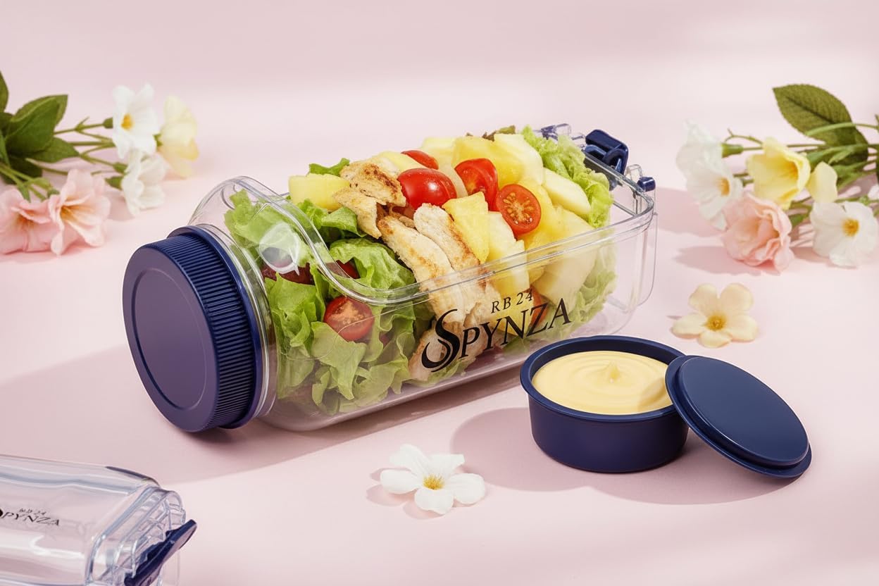 Salad Pod Side Opening Salad pod (includes dressing cup) - Denim Blue