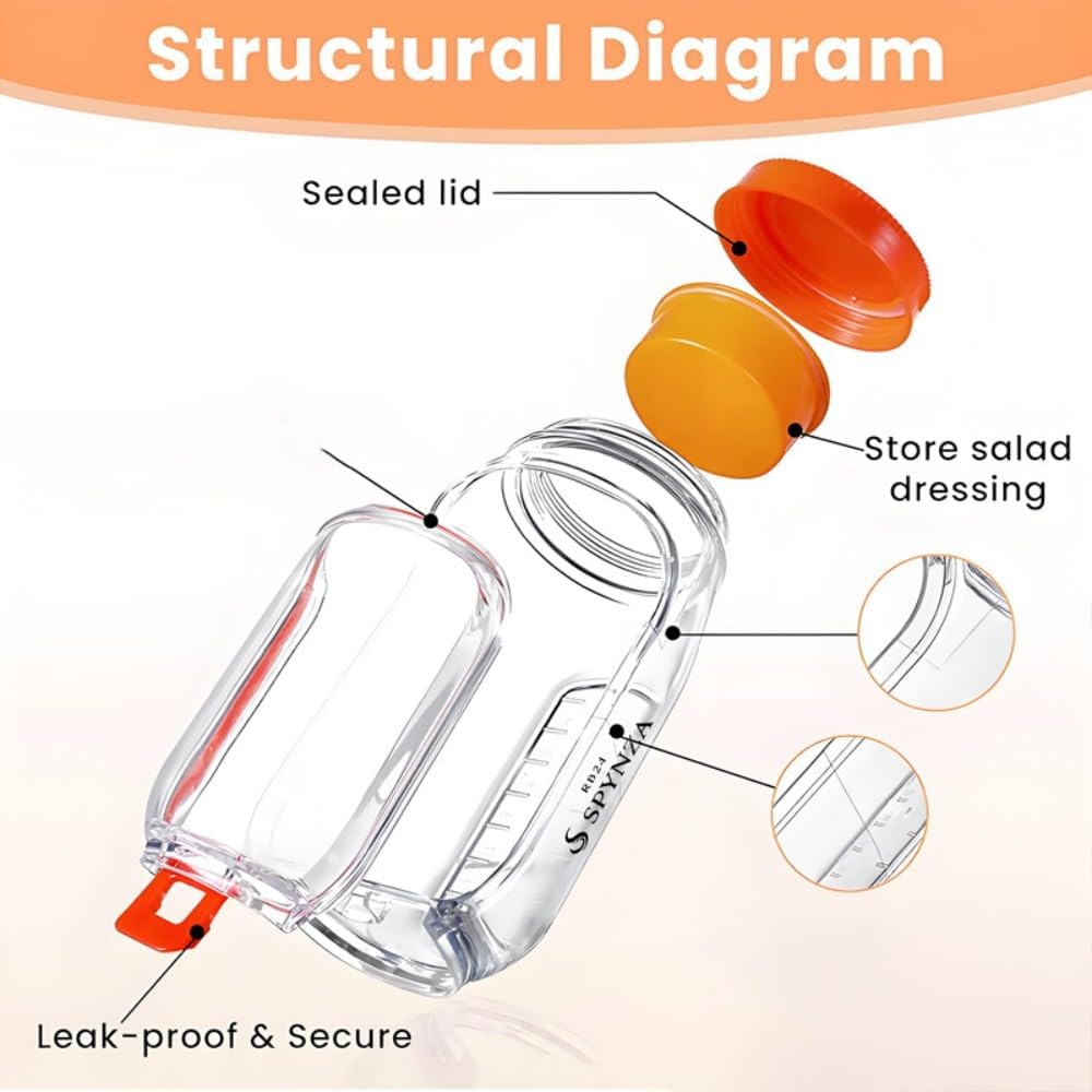 Salad Pod with side opening - Orange