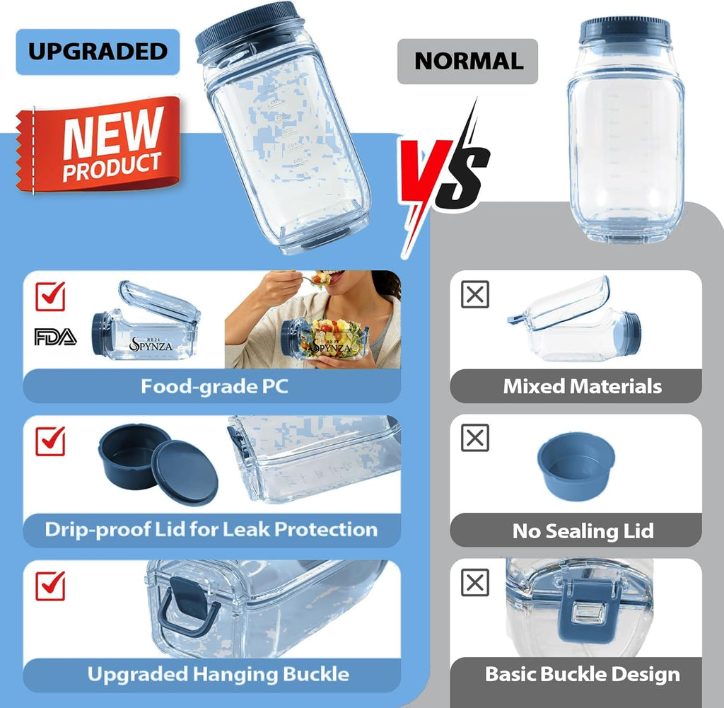 Salad Pod Side Opening Salad pod (includes dressing cup) - Denim Blue