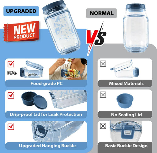 Salad Pod Side Opening Salad pod (includes dressing cup) - Denim Blue