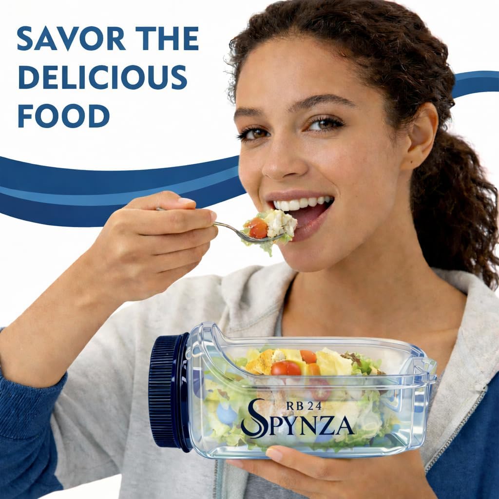 Salad Pod Side Opening Salad pod (includes dressing cup) - Denim Blue