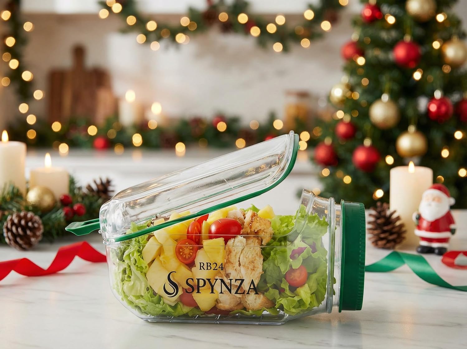 Salad pod with side opening - Green