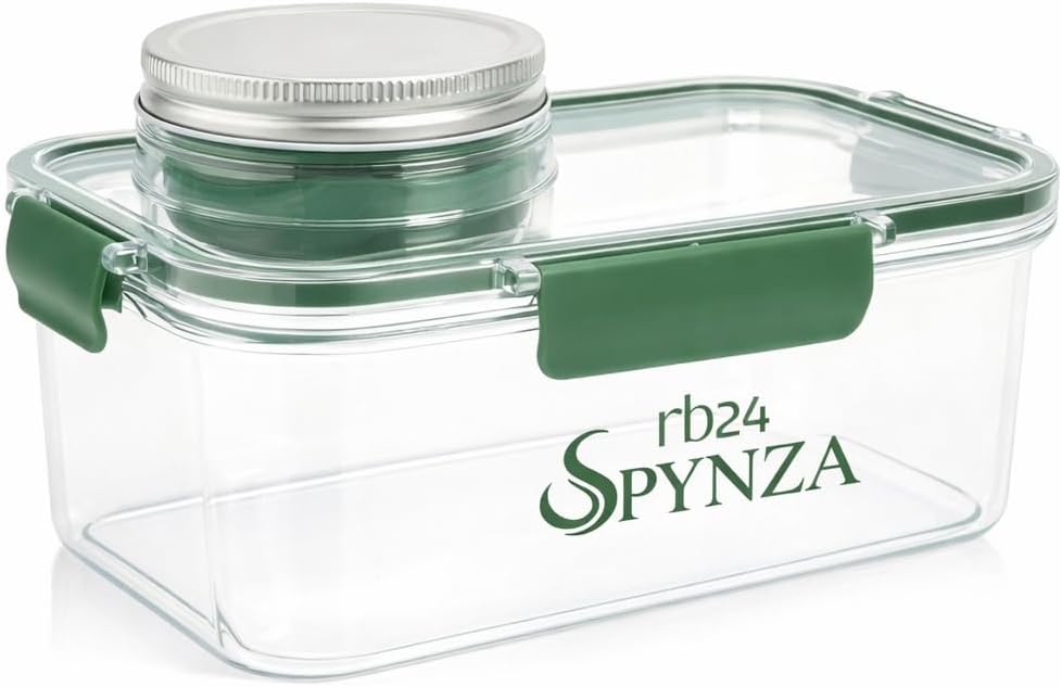 Salad pod or container with a fork & inbuilt dressing cup